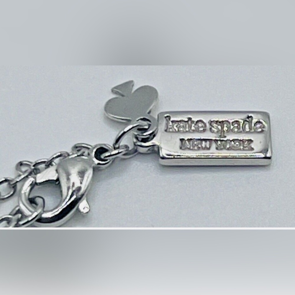 Kate Spade Infinity and Beyond Silver Tone Rhinestone Knot Pendant Necklace - Picture 12 of 12
